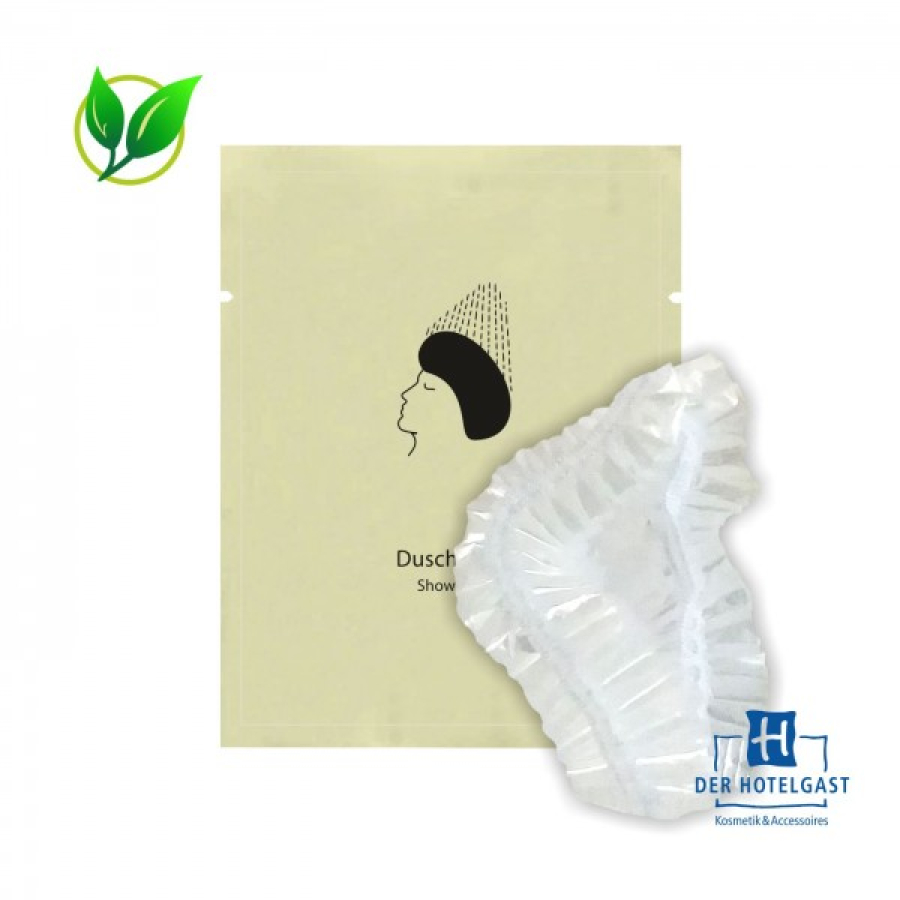 Duschhaube im Papierbeutel