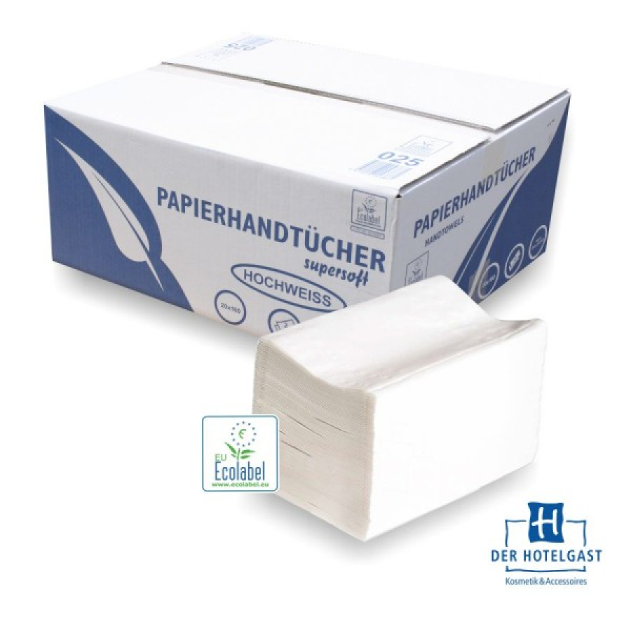 Falthandtücher V-Falz 2-lagig hochweiß