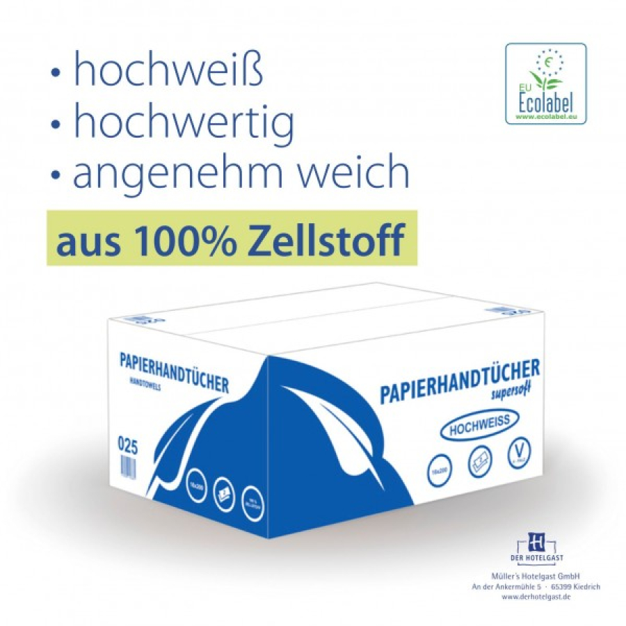 Falthandtücher V-Falz 2-lagig hochweiß