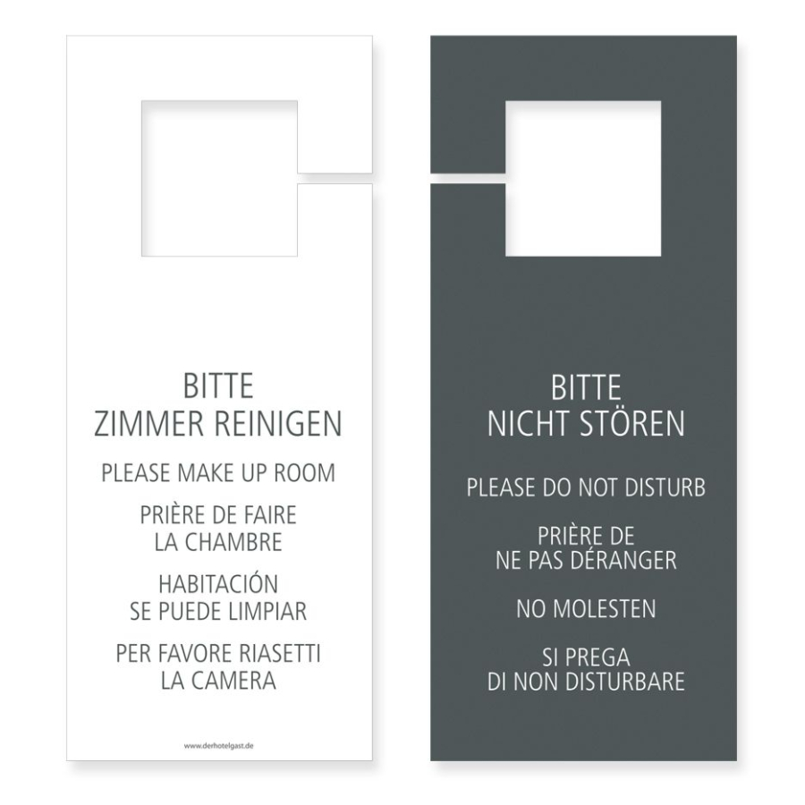 Türhängeschild »Bitte nicht stören / Bitte Zimmer reinigen« Grau